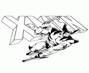 Printable wolverine and x men logo comic coloring pages