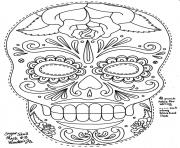 Printable simple sugar skull hd adult coloring pages