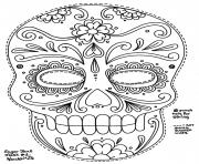 Printable simple sugar skull hd adult big size coloring pages