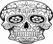 Printable intricating sugar skull printable for adults coloring pages