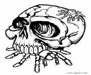 Printable Skulls eat spider coloring pages