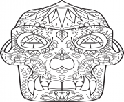 Printable sugar skull dino coloring pages