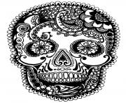 Printable skully sugar skull coloring pages