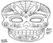Printable sugar skull mask 2 coloring pages