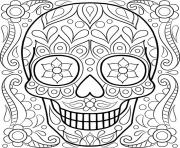 Printable sugar skull day of the dead coloring pages