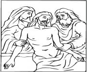 Printable good friday jesus descent from the cross coloring pages