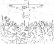 Printable good friday 12 twelfth station jesus dies on the cross coloring pages