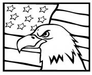 Printable american Eagle and us flag coloring pages