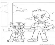 Printable paw patrol chase and ryder coloring pages