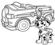 Printable paw patrol marshal firefighter truck coloring pages