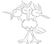 Printable 085 dodrio pokemon coloring pages