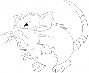 Printable 020 raticate pokemon coloring pages