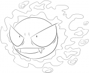 Printable 092 gastly pokemon coloring pages