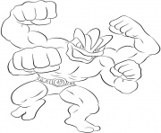 Printable 068 machamp pokemon coloring pages