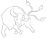 Printable 128 tauros pokemon coloring pages