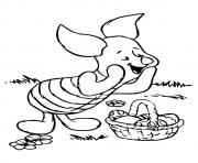 Printable piglet pooh and easter eggs disney halloween coloring pages