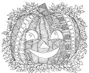 Printable pumpkin smile adult halloween coloring pages