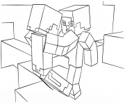 Printable minecraft fight scene coloring pages