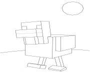 Printable minecraft chicken coloring pages