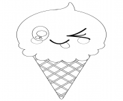 Printable kawaii ice cream cone coloring pages