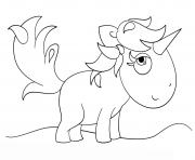 Printable kawaii unicorn coloring pages