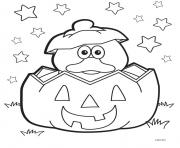 Printable Halloween Duck Pumpkin coloring pages