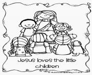 Printable jesus loves the little children coloring pages