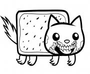 Printable draw zombie nyan cat zombie nyan cat coloring pages