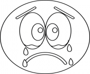 Printable sad cry emoji coloring pages