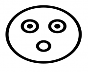 Printable Flashed emoji face outline coloring pages