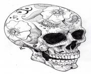 Printable adult halloween sugar skull 2 coloring pages