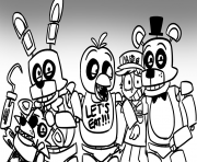 Printable freddy s at five nights fnaf lets eat coloring pages