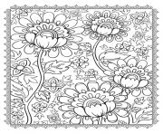Printable adult magnificient flowers coloring pages