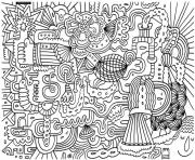 Printable adult doodle art doodling 2 coloring pages