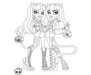 Printable monster high meowlodie et purrsephone coloring pages