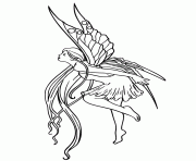 Printable fairy tattoo design  coloring pages