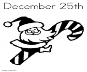 Printable december 25 candy coloring pages