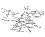 Printable Tree with Christmas Lights coloring pages