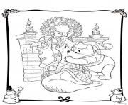 Printable winnie the pooh disney christmas 2 coloring pages