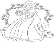 Printable princess belle christmas coloring pages