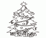 Printable christmas tree and present coloring pages