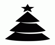 Printable christmas tree with star topper silhouette coloring pages
