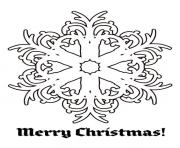 Printable Merry Christmas Snow Flakes coloring pages