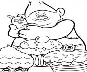 Printable trolls movie cupcakes coloring pages