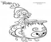 Printable DJ Suki of trolls movie coloring pages