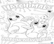 Printable Hatchimals happy newyear 2017 hatchy coloring pages