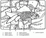 Printable color by number fish for adults coloring pages