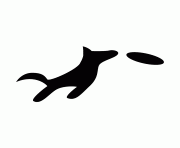 dog catching frisbee silhouette coloring pages