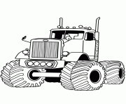 Printable big rig monster truck for boys coloring pages