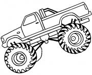 Printable easy monster truck big coloring pages